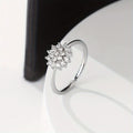 Silver Gold Snowflake Clear Cubic Zirconia Cluster Ring view 2