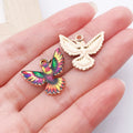 Colorful Enamel Zinc Alloy Flying Bird Charm Pendant for DIY Phone Strap Keychain Jewelry