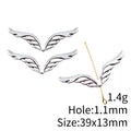 Antique Silver Curved Angel Wing Spacer Beads for Jewelry Making view 4