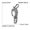 Antique Silver Long Tail Cat Brooch With Iridescent Shell Effect view 6