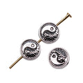 Antique Silver Yin Yang Small Hole Metal Bead Component view 3