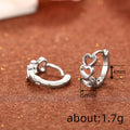 Silver Tone Linked Open Heart Hoop Earrings With Polished Finish view 4