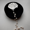Metal Scallop Shell Hair Clip With Pearl Chain Tassels view 6