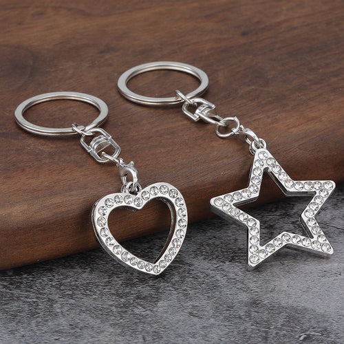 Minimalist Star Photo Insert Zinc Alloy Keychain Pendant