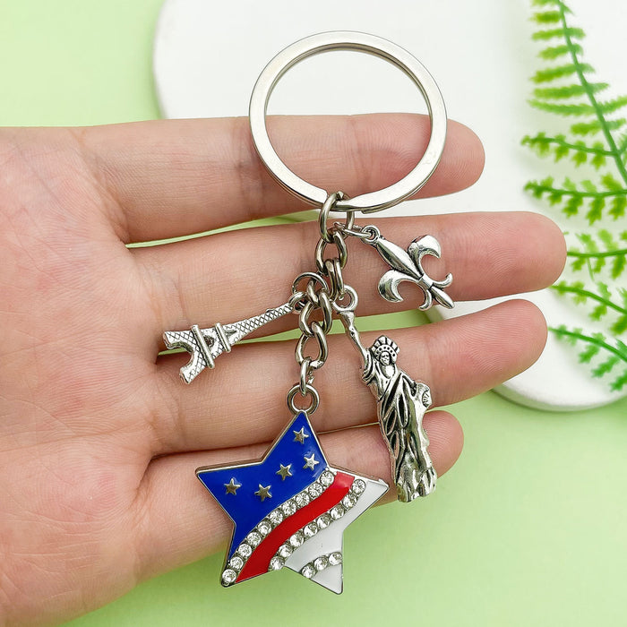 Heart Charm Keychains Featuring Blue Chain Across 22 Pictured Variations