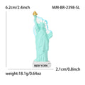Statue Of Liberty Brooch In Metal With Turquoise Enamel And A Gold-Tone Torch view 7