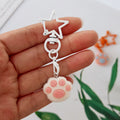 Flocked Cat Paw Star-Clasp Charms in Five Color Combinations view 3