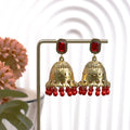 Five Color Gold Tone Beaded Jhumka Bell Dangle Earrings view 10
