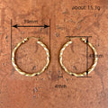 Gold Tone Twisted Texture Large Hoop Earrings Jewelry view 4