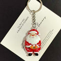 Red White Santa Resin Keychains Silver Ring Five Styles view 8