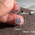 Silver Tone Clear Solitaire Chain Drop Hoop Earrings view 5