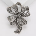 Crystal Ribbon Bow Brooch in Six Color Finishes Decorative Lapel Accessory view 8