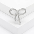 Textured Outline Bow Brooch in Gold and Silver Tones view 3