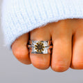Silver Gold Sunflower Spinner Wide Band Ring Sizes 6-13 view 2