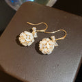 Pearl And Flower Gold Tone Earrings In Seven Styles view 3