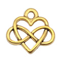 Matte Gold-Tone Heart and Letter Metal Charms with 26 Listed Options view 11