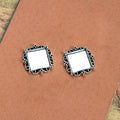 Small Square Filigree Cabochon Trays in Four Finishes view 3