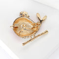 Colorful Enamel Bird Brooch with Crystal Belly for Jackets and Scarves view 3