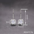 Cushion Square Crystal Leverback Drop Earrings in Silver Tone view 4