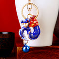 Enamel Coiled Dragon Keychains with Matching Bell Dangles in Five Colors view 9