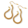 Multi Row Geometric Mesh Chain Bracelet Gold Or Steel Tone view 5