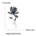Orchid Flower Brooch In 2 Styles With Polished Metal And Decorative Details view 6