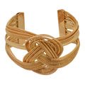 Multi Strand Knot Open Cuff Bracelet Gold Silver 2 Colors view 5