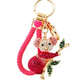 Jeweled Koala on Branch Keychains in Fuchsia Blue and Assorted Colors view 5
