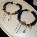 Plush Choker Necklaces With Star Bear And Crystal Drop Charms view 2