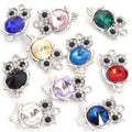 Crystal Eye Owl Metal Jewelry Charms, 20 Colorways view 2