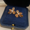 Faceted Flower and Teardrop Earrings in Two Warm Colorways view 7