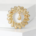 Round Teardrop Crystal Brooch in Four Colors for Jackets, Coats, and Scarves view 3