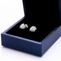 Silver Tone Triangular Clear Crystal Stud Earrings view 4