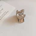 Large Twisted Sculptural Metal Statement Rings Gold Silver view 6