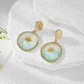 Irregular Gold Dried Flower Resin Stud Earrings Four Styles view 4
