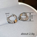 Silver Tone Small CZ Pavé Huggie Hoop Earrings Pair view 4