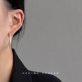 Silver Tone Fine Textured Large Round Hoop Earrings For Women view 2