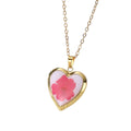 Gold Heart Locket Necklace Pressed Flower Photo Case 8 Styles view 5