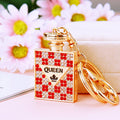 Crystal Plaid Perfume Bottle Keychains with Cords and Loose Braided Loops view 3