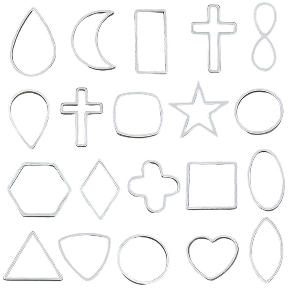 Stainless Steel Geometric Triangle Cross Heart Frame Hollow Charm Pendant for Necklace DIY