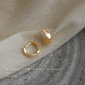 Gold Tone Double Line Round Huggie Hoop Earrings For Women view 4