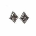 Textured Diamond Square Statement Stud Earrings in Two Colors view 5