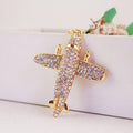 Rhinestone Airplane Keychain with Key Ring and Lobster Clasp view 9