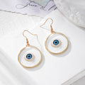 Gold Ring Resin Eyeball Drop Earrings Blue Pink 2 Colors view 3