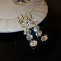 Asymmetric Butterfly Crystal Drop Earrings in Silver Tone, Two Styles view 6