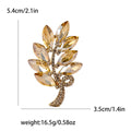 Curved Crystal Wheat Spray Brooch in 4 Color Options view 7