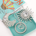 Rhinestone Moon Sun Ring Hanging Ornament Metal Tree Charm view 2