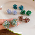 Clustered Glass Bead Stud Earrings in Five Translucent Colors view 1