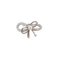Gold Tone Crystal Bow and Pearl Ear Cuff Jewelry Set view 5