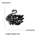 Mini Crystal Swan Brooch Black Gold or Silver Tone Pin view 6